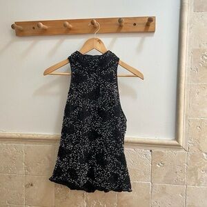 Black Beaded Halter Top